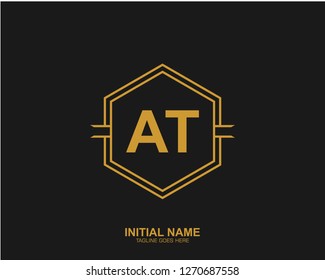 AT A T Initial logo letter with minimalist concept vector