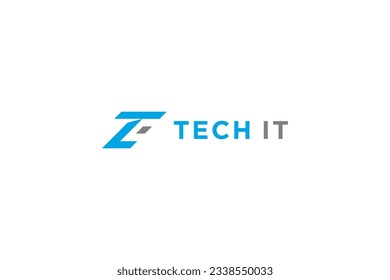 T initial logo letter technology icon symbol app illustration shape