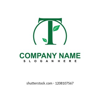 T Initial logo template vector