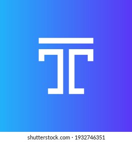 T initial logo template vector illustration