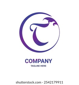 T Initial Nature Leav Logo