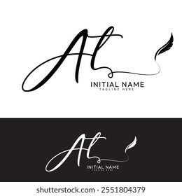 AT T A initial signature logo template vector logo 