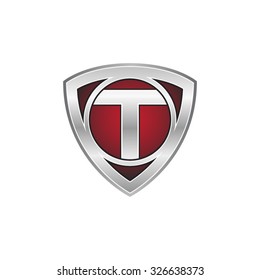 T Initial Triangle Circle Shield Red