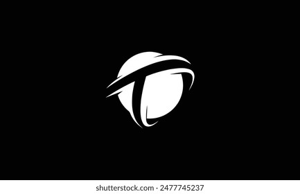 T iniciales diseño de logotipo abstracto