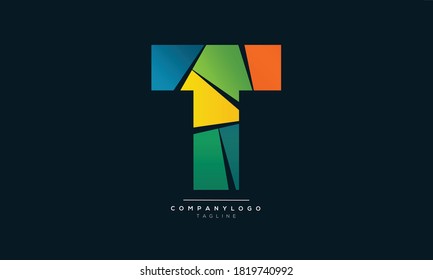 T initials monogram letter text alphabet logo design