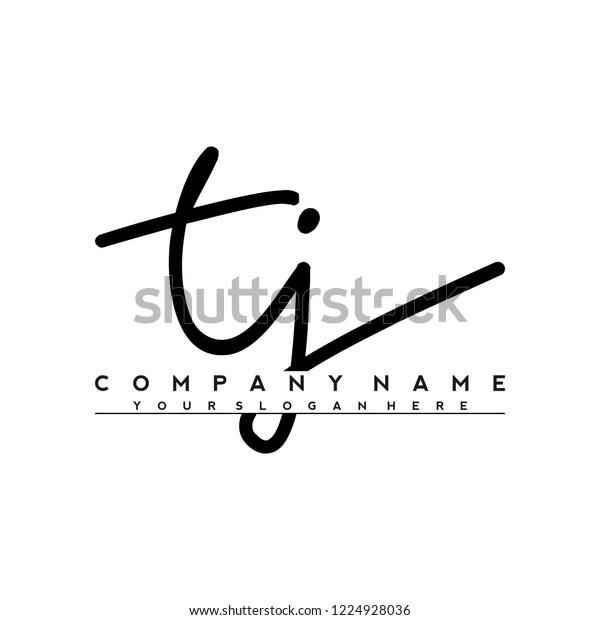 T J Initial Handwriting Logo Vector Stock Vector Royalty Free