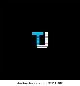 T J letter logo monogram design