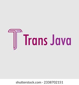 Logotipo de letra T y J con gradación de línea delgada y color