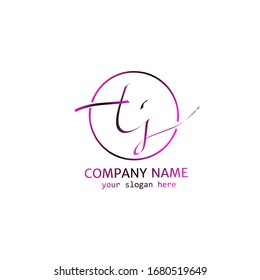 t j tj Initial handwriting logo vector