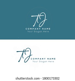 T J TJ Initial letter handwriting and signature logo. Beauty vector initial logo .Fashion, boutique, floral and botanical