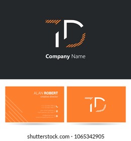 T & a joint logo stroke letter design with business card template