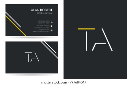 T & A joint logo stroke letter design with business card template