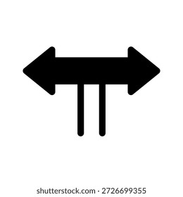 T Junction Icon Vector Symbol Design Illustration