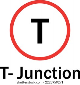 t junction road signal vector illustration