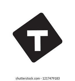 T junction sign icon. Trendy T junction sign logo concept on white background from Traffic Signs collection. Suitable for use on web apps, mobile apps and print media.