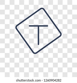 T junction sign icon. Trendy T junction sign logo concept on transparent background from Traffic Signs collection