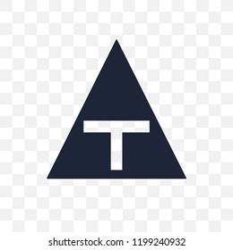 T junction sign transparent icon. T junction sign symbol design from Traffic signs collection. Simple element vector illustration on transparent background.