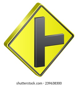 T Junction Street Sign Vector Stock Vector (Royalty Free) 239638300 ...