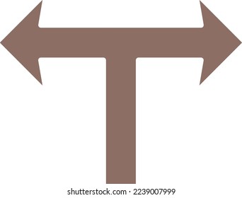 T Junction vector icon. Can be used for printing, mobile and web applications.
