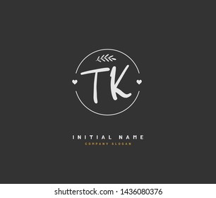 T K TK Beauty vector initial logo, handwriting logo of initial signature, wedding, fashion, jewerly, boutique, floral and botanical with creative template for any company or business.