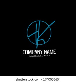 t k tk initial handwriting logo vector