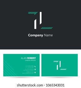 T & L joint logo stroke letter design with business card template