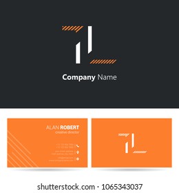 T & L joint logo stroke letter design with business card template