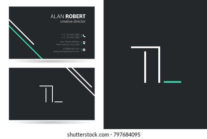 T & L joint logo stroke letter design with business card template
