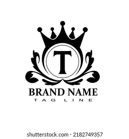 T latter royal logo, modern design, initial based latter logo vector file illustration ESP 8