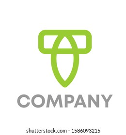 t leaf logo icon design template sign