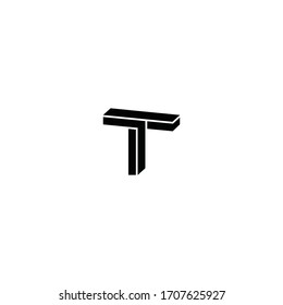 T letter abstract geometric logo icon sign. Vector design elements isolated on white