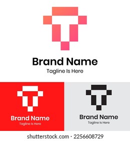 T Letter abstract logo design