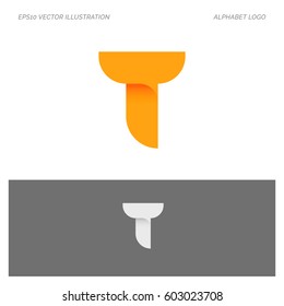 T Letter Alphabet Abstract vector text logo 