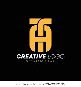 T A letter alphabet logo design in vector format