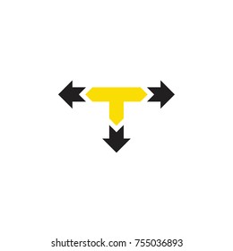 T letter with arrow logo design vector