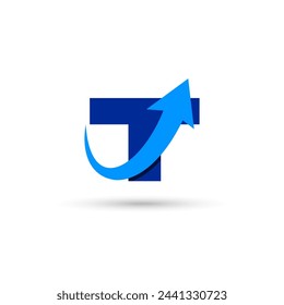 T Letter with Arrow Logo Template Illustration Vector Design