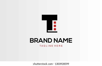 T Letter Book Logo, Book Logo T Letter, Black Red Icon White Background