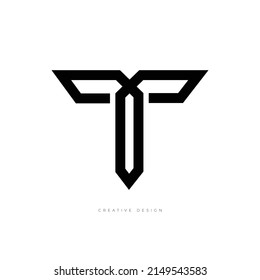 T letter branding elegant logo design