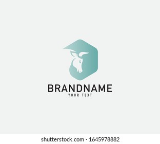 T letter with bull horn logo initial logotype icon vector in elegant simple style