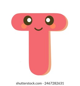  T letter Childish Alphabet Vector Illustration 