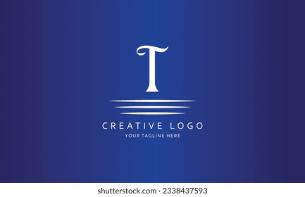 T letter classical modern simple vector brand vector logo design for all kind of business with blue background  