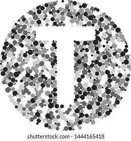 T letter color distributed circles dots illustration