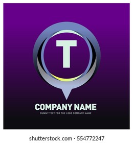 T letter colorful logo in the circle. Vector design template elements for your application or company identity.