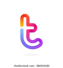 T letter colorful logo  Font style  vector design template elements for your application corporate identity 
