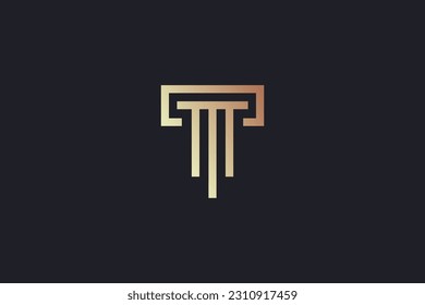 T letter consultancy creative modern golden wordmark design typography illustration, t line style logo, law logo, t lettering