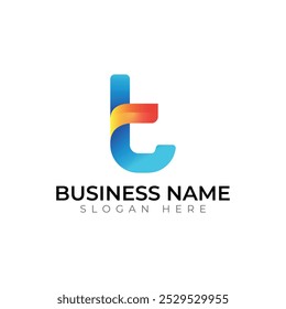 T letter Creative vector templates abstract typography colorful logo design