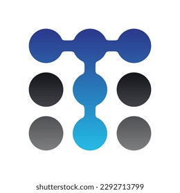 T letter dots technology logo