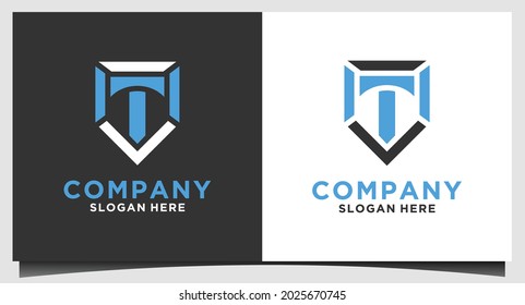 T letter emblem logo design vector