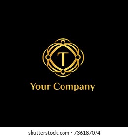 T letter Fashion brand vector logo template.logotype. Brand identity element. Rustic whimsical logo. 