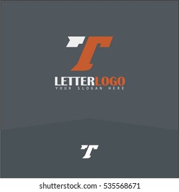 T letter fast speed logo. White and orange automotive logo template. Vector design template elements for your application or corporate identity.